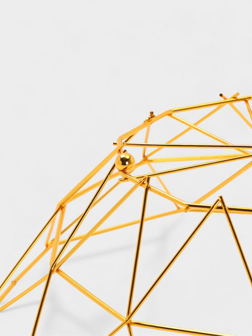 Ваза для фруктов «Доляна. Геометрия Голд», 25.5×27×10 см, золотистая