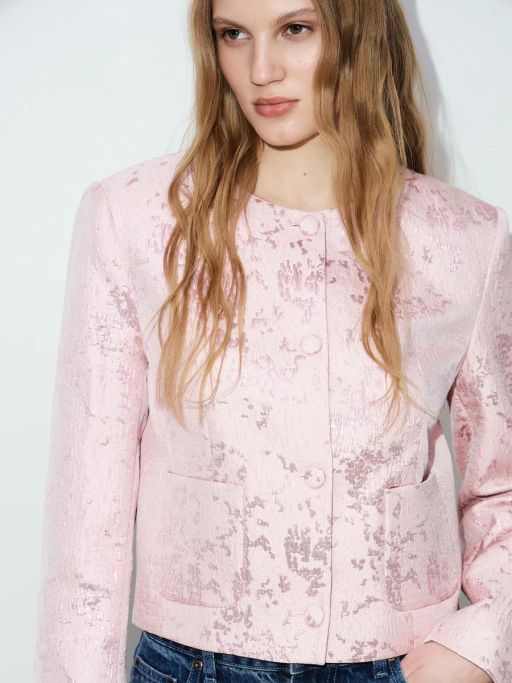 Укороченный жакет из жаккарда ZR2604032501-96 / Zarina