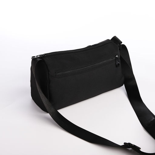 Сумка молодёжная на молнии, 29×11×15 см, чёрная