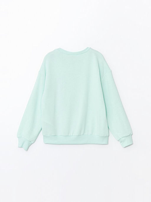 Bisiklet Yaka Bask?l? Uzun Kollu K?z ?ocuk Sweatshirt - Waikiki фото 3