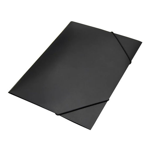 Цена за 3 шт. Папка на резинке А4, 500 мкм Calligrata, корешок 4 мм, до 300 листов, тиснение «песок», чёрная