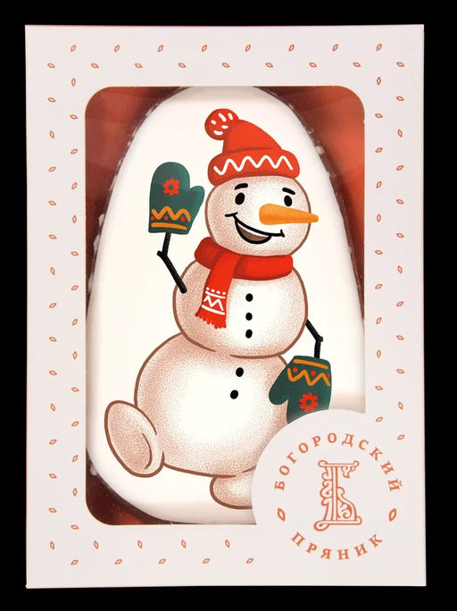 Пряник с повидлом коробке Снеговик 200г