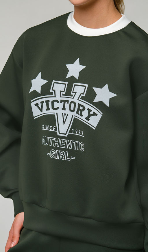 Арт. 2804 Костюм с брюками женский 44-50(4 шт) Цвет:хаки - Калинка фото 8