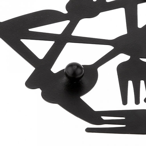 "Кухня" Подставка металлическая, окрашенная под горячее 19,5х19,5см h1,5см, на ножках, цвет - черный матовый (Китай)