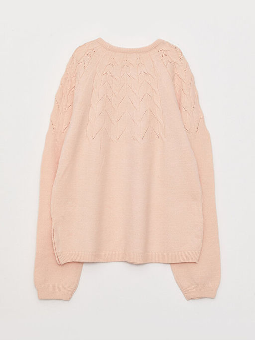 Bisiklet Yaka Kendinden Desenli Uzun Kollu K?z ?ocuk Triko Kazak - Waikiki фото 2