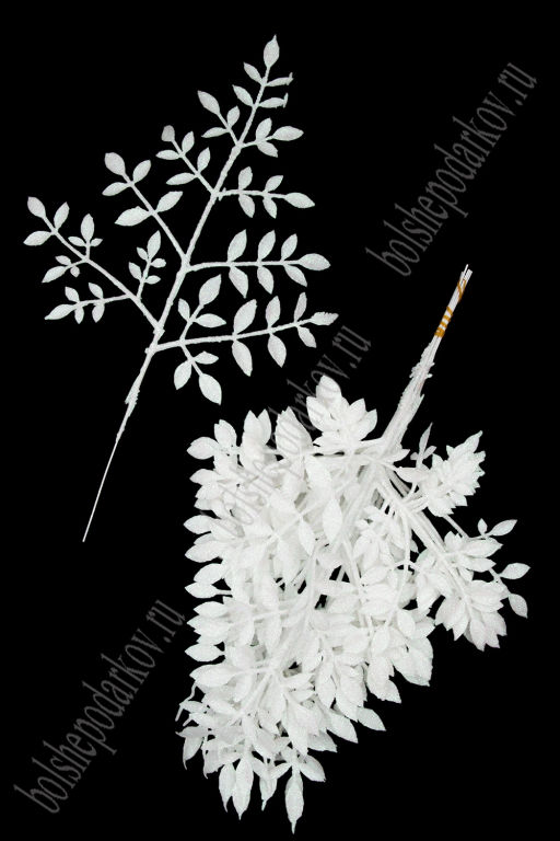 Ветки с глиттером 30*20 см (10 шт) SF-8022, белый