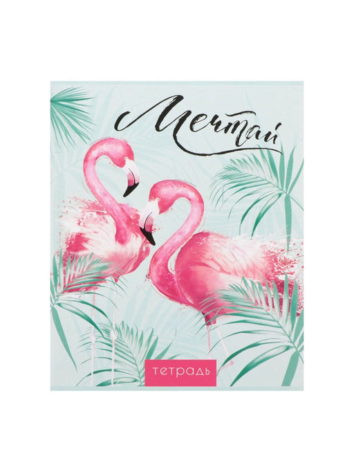 Набор тетрадей, 96 листов в клетку, Calligrata «Фламинго», 4 штук