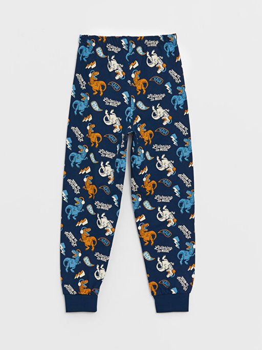 Bisiklet Yaka Bask?l? Uzun Kollu Erkek ?ocuk Pijama Tak?m? - Waikiki фото 3