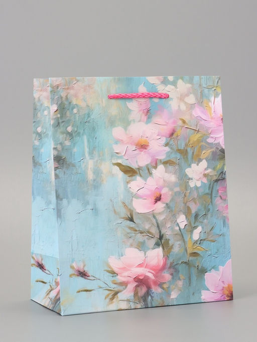 Цена за 2 шт. Пакет подарочный ламинированный «Цветочная эстетика» 18×22.3×10 см