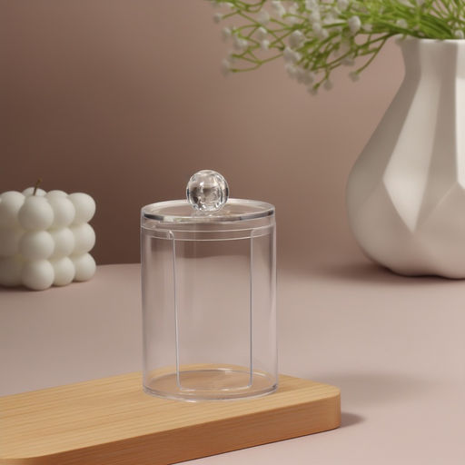 Органайзер для ватных дисков, с крышкой, d=6.7×11 см, прозрачный