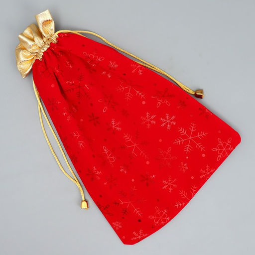 Цена за 5 шт. Мешочек подарочный замша Поздравляю от души, снежинки, тиснение, 20 х 30 см +/- 1.5 см - Дарите счастье фото 5