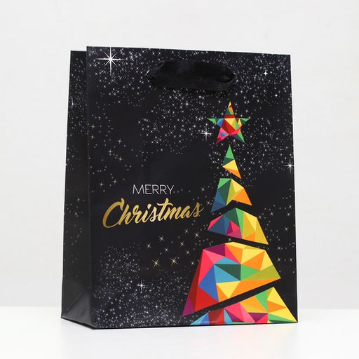 Цена за 12 шт. Пакет ламинированный СовременныйMerry Christmas 11,5 х 14,5 х 6 см - Simaland фото 3