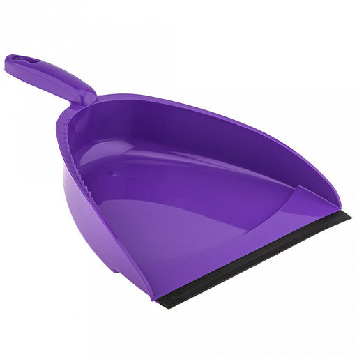 Комплект пластмассовый: совок с резинкой 23х35х5см + сметка 23х4см, ворс 4см, фиолетовый (Россия)