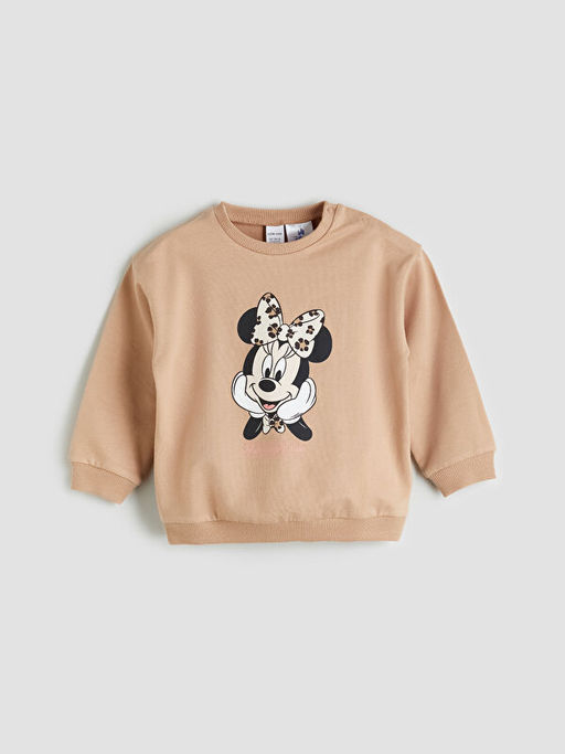 Minnie Mouse Bask?l? K?z Bebek Sweatshirt ve Tayt 2li