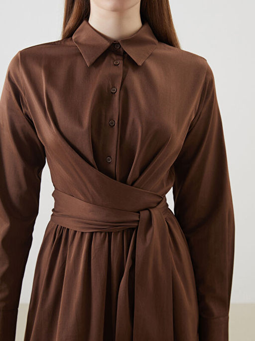 G?mlek Yaka Poplin Elbise