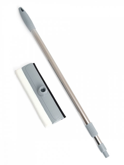 Окномойка с телескопической ручкой 75-125 серый сталь+пенополиуретан+резина - Denastia фото 2