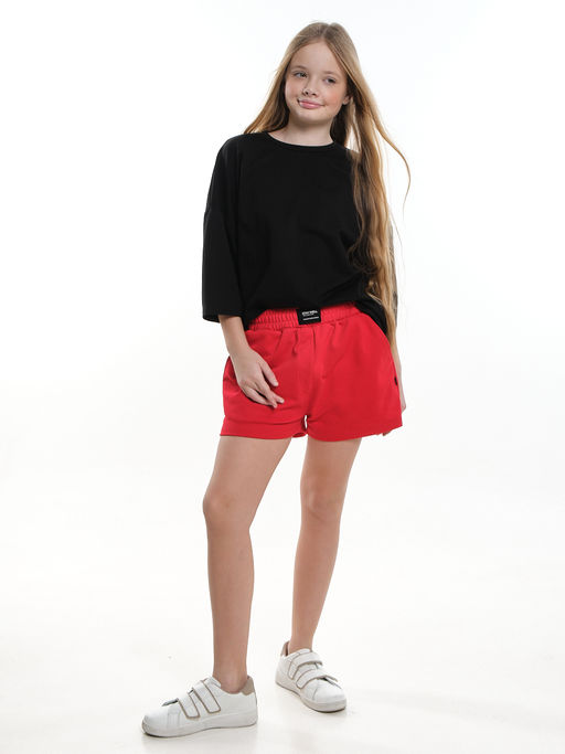 Шорты для девочки подростковые 22-7634 красный - Mini maxi фото 7