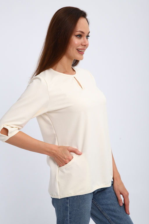 Кофта женская из футера 2-н Анфиса молочный