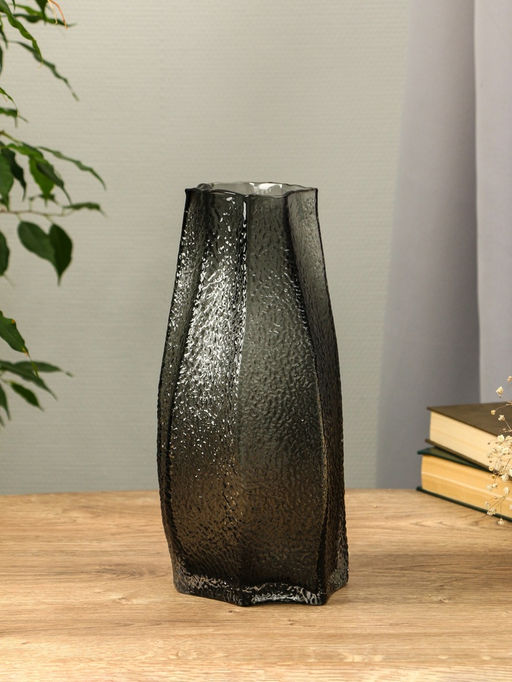 Ваза «Дженис», 30×15×9.5 см, стекло, серая