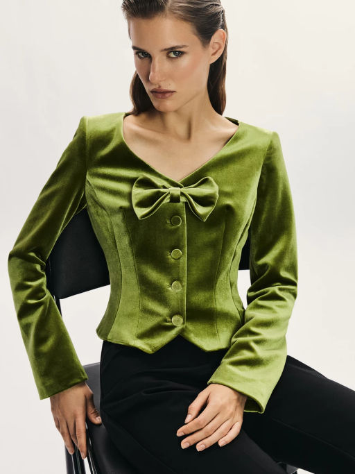Приталенный жакет с бантом / Zarina