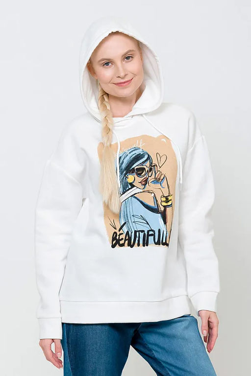 PELICAN, толстовка женская, Белый  фото 2