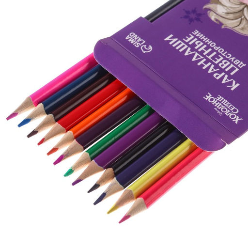 Карандаши цветные 24 цвета, двусторонние, Холодное сердце - Disney фото 2