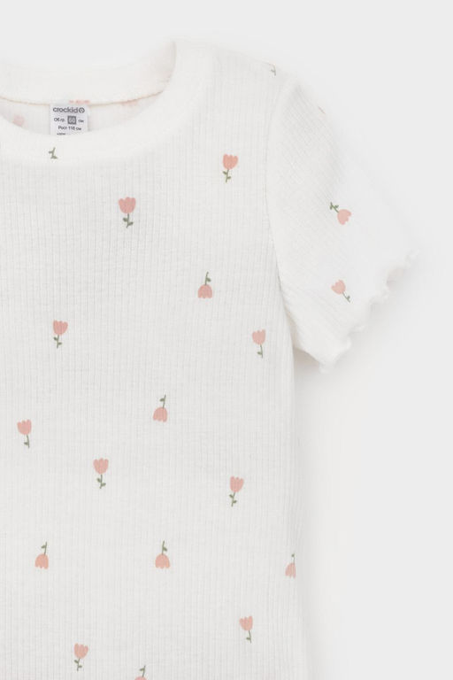 К 1596/цветочная полянка,дымчатая роза пижама для дев - Crockid фото 2