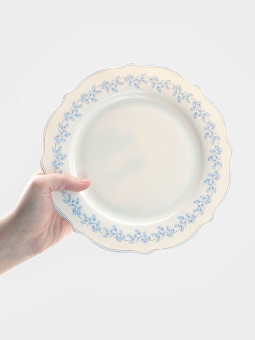 Тарелка WY Royal blue, d=26.5 см, фарфор, белая