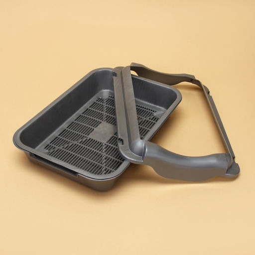 Туалет средний с бортом 36 х 26 х 9 см, лоток+борт серебро