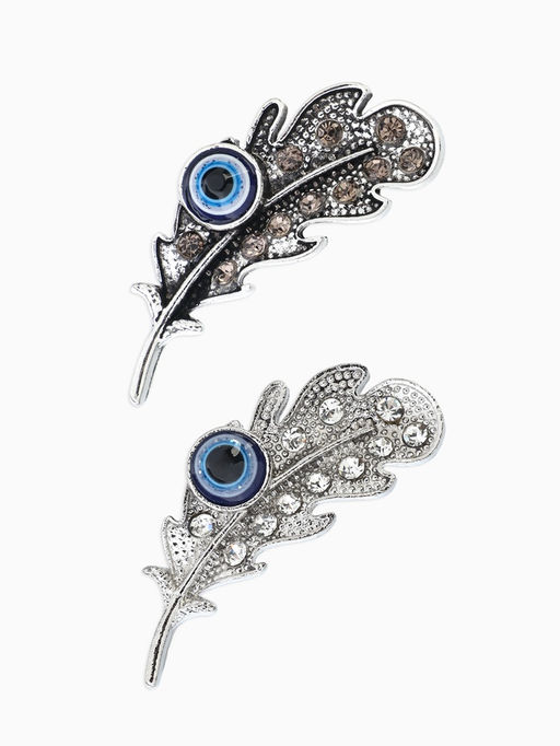 Цена за 12 шт. Брошь-оберег «Пёрышко с глазиком», МИКС