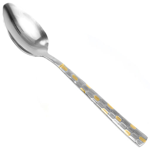 "Алтай" Ложка столовая из нержавеющей стали 18,5см, с золотом (Китай)