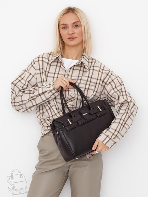 Сумка женская кожаная 1081M coffee Polina&Eiterou