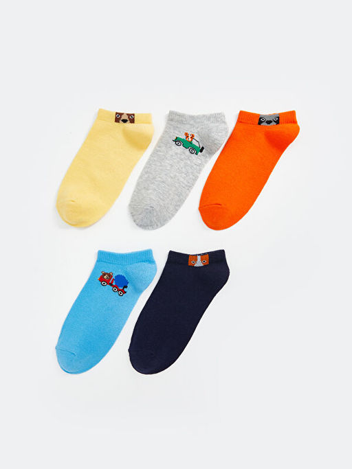 Desenli Erkek ?ocuk Patik ?orap 5li