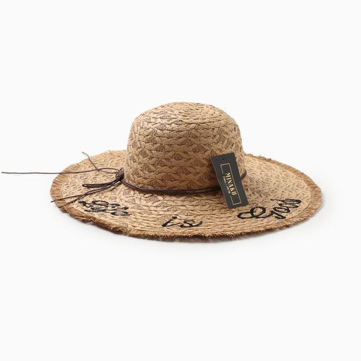 Шляпа женская MINAKU Life is good, размер 54-56, бежевая