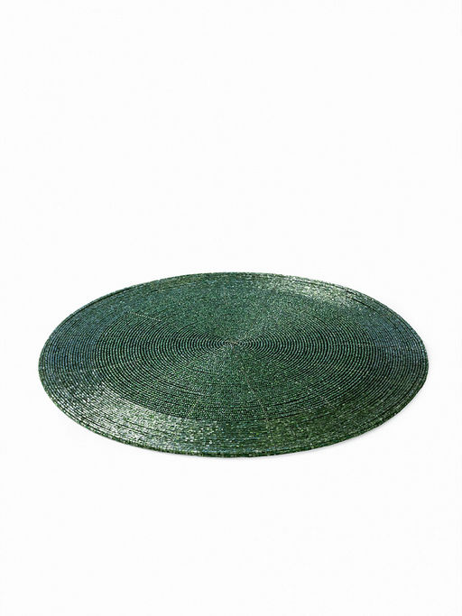 Салфетка сервировочная D35 зеленый бисер