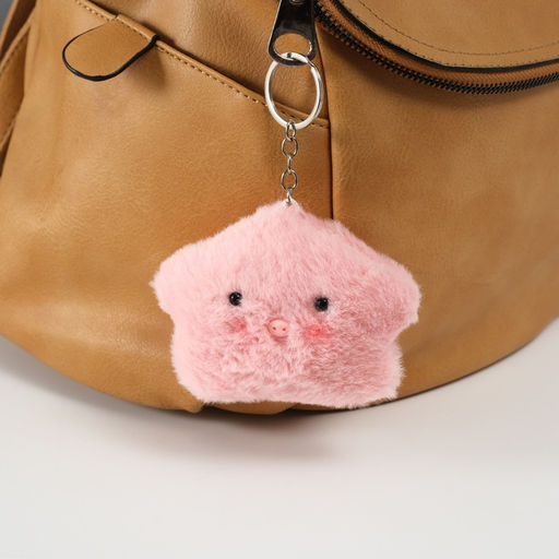 Брелок для ключей на кольце Пушистик. Звёздная свинка, на сумку, рюкзак, пищалка, 8?11?2.5 см