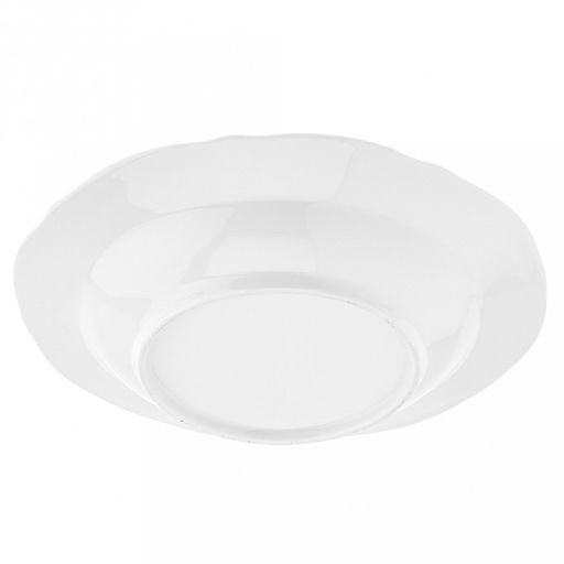 "Совершенство" Тарелка глубокая фарфоровая д204мм h33мм, 380мл, белый, рельефный декор, волнистый край (Китай)