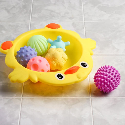 Развивающие тактильные мячики «Цыпленок тазик», в наборе 6 шт., с пищалкой, МИКС