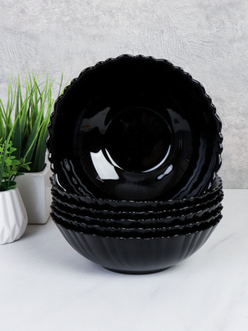 Набор суповых тарелок 6 штук 480 мл 155 мм Классика Черный / BNTW60T (Black) /уп 10/ - Галеонтрейд фото 2