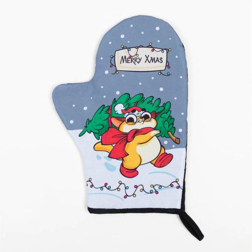 Варежка-прихватка Merry Xmas 20х27см,100% п/э,ватин 250г/м2 - Доляна фото 2