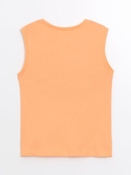 Bisiklet Yaka Kolsuz Bask?l? Erkek Bebek Atlet