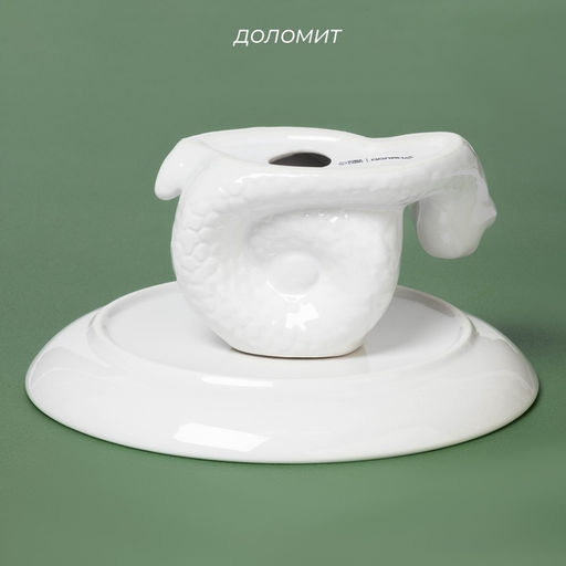 Блюдо для подачи Доляна «Милые змейки», 20.5×10 см, белое