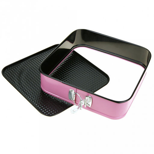 Форма для выпечки 3 штуки: 26х26см h7см; д24,5см h7,5см; 22х21см h7,5см, разъемная, металл, тефлоновое покрытие, цветной корпус-микс (Китай)