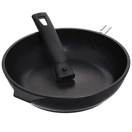 Сковорода с тефлоновым покрытием д28см "Традиция", съемная ручка из термостойкого пластика (Россия)
