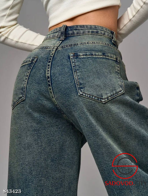 Джинсы багги с высокой посадкой