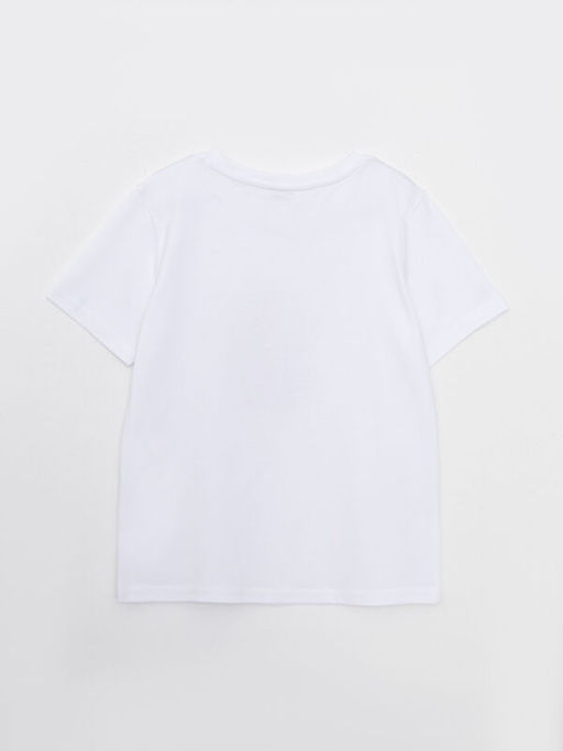 Bisiklet Yaka Bask?l? K?sa Kollu Pamuklu Erkek ?ocuk Ti??rt - Waikiki фото 2