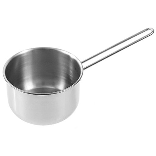 Ковш из нержавеющей стали "Классика-Прима" 0,8л, д13см, h8см, прутковая металлическая ручка (Россия)