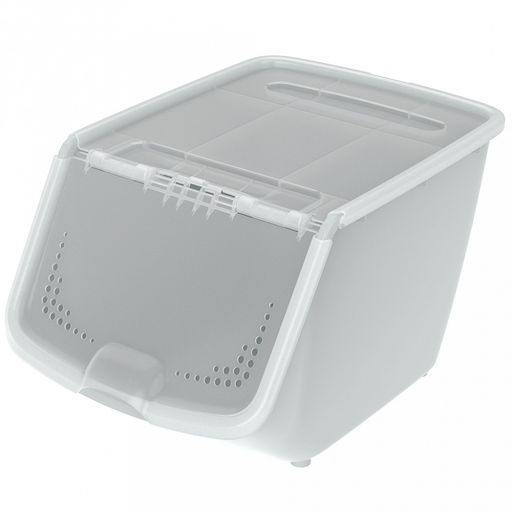 Контейнер для продуктов 10,5л, 33,7х23,8х21,7см, откидная крышка с отверстиями, полипропилен, серый (Россия) - Домашняя мода фото 2