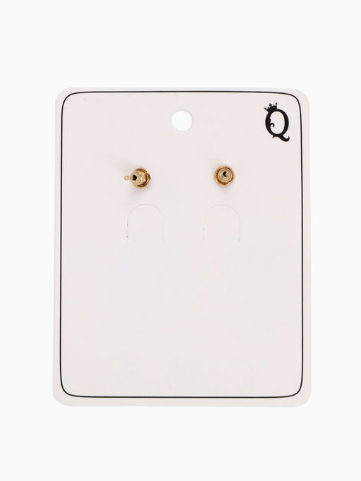 Серьги "Стиль камня", цвет коричневый в золоте