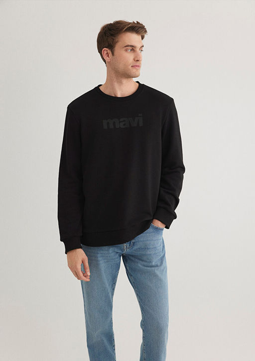Mavi Logo Bask?l? Siyah Sweatshirt  фото 3